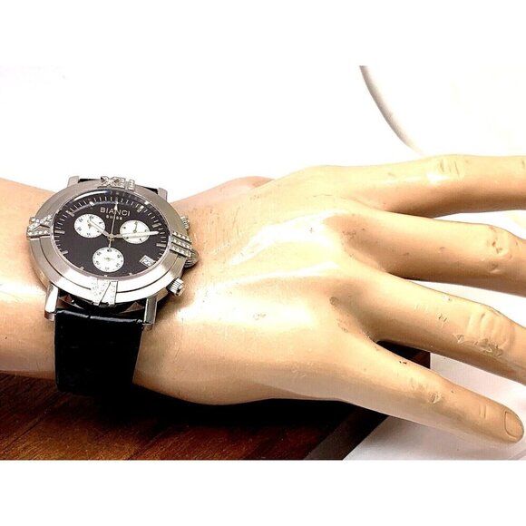 Roberto Bianci Womens Watch RB18490 Swiss Quartz Chronograph Diamond Accent 44mm